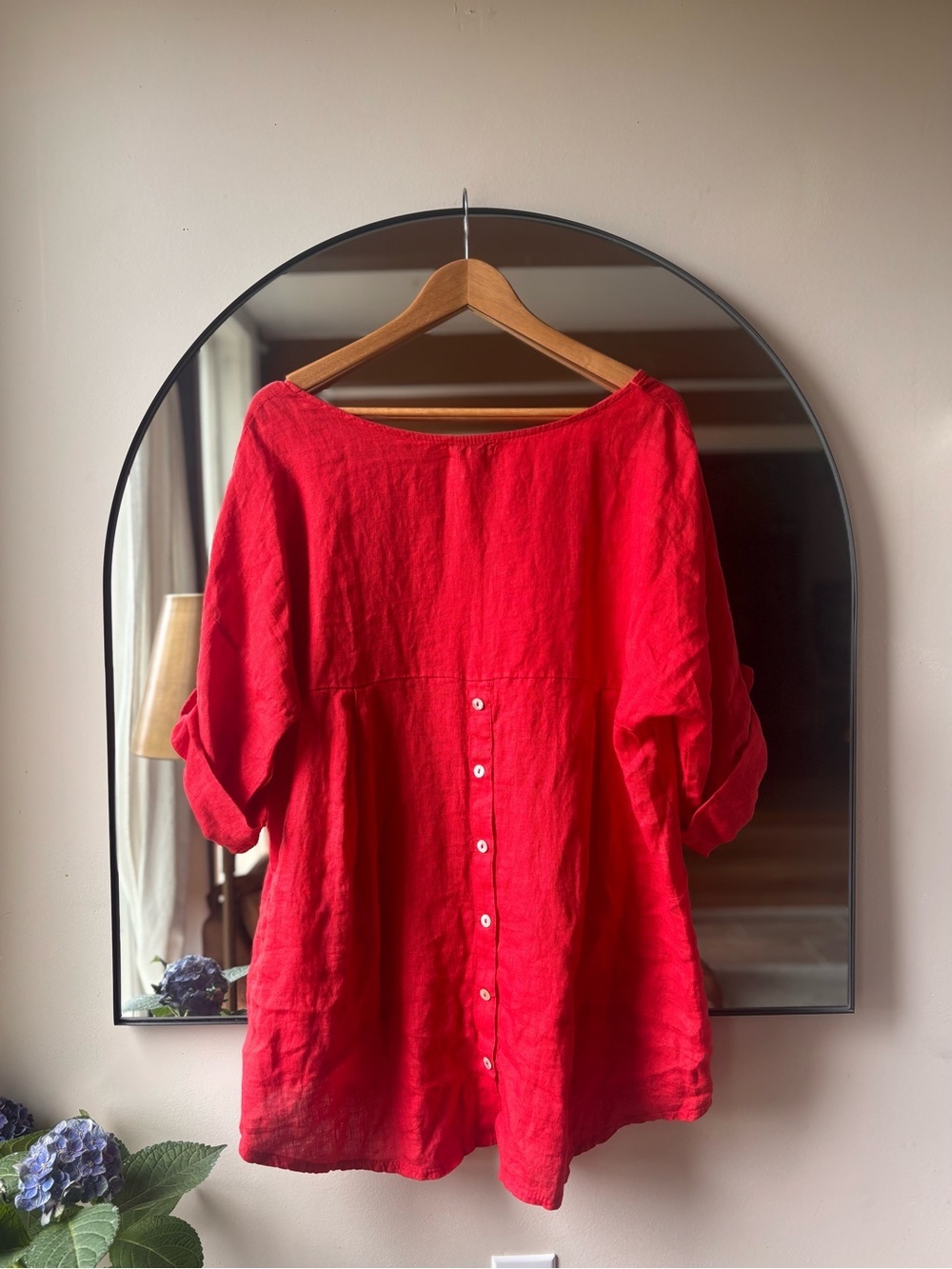 TERRZO MILLENNIO | linen button back tunic | size large - Picture 3 of 6